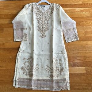 NEW Organza Pakistani Indian Kurta - Medium